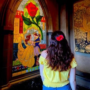 Rue 21 yellow short sleeve blouse! Super comfortable only worn once!!